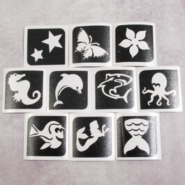 TEMPORARY TATTOO STENCIL SET AQUA