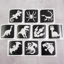 TEMPORARY TATTOO STENCIL SET DINO
